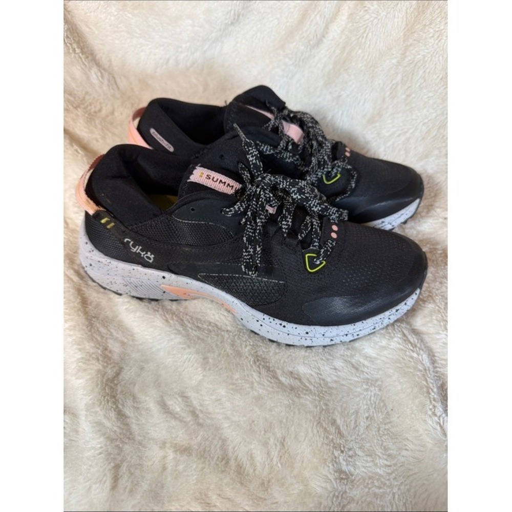 Ryka Summit Trail Womens 6.5M Black Pink Speckled Hiking Running Shoes Outdoors